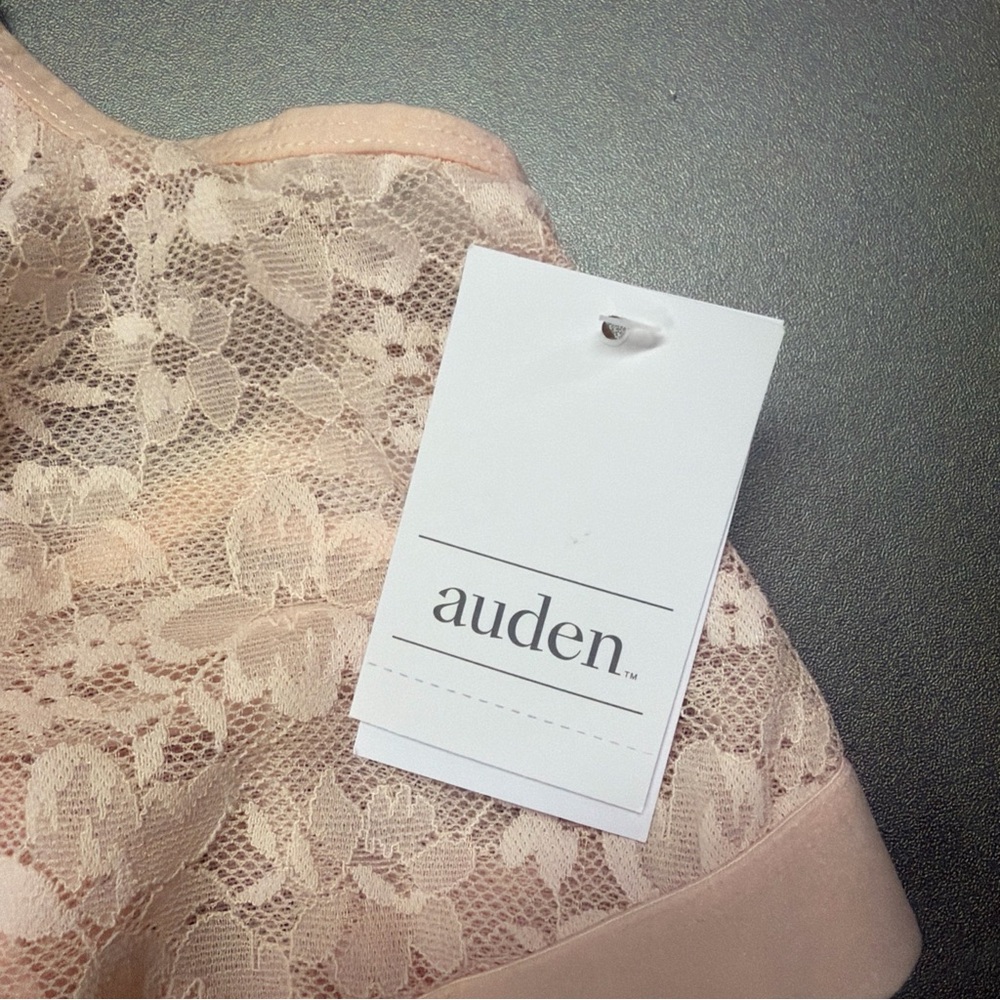 Auden 2 Pack Women's Size Large Lightly Lined Scoop Neck Lace Bralette Pink NWT - Picture 5 of 8